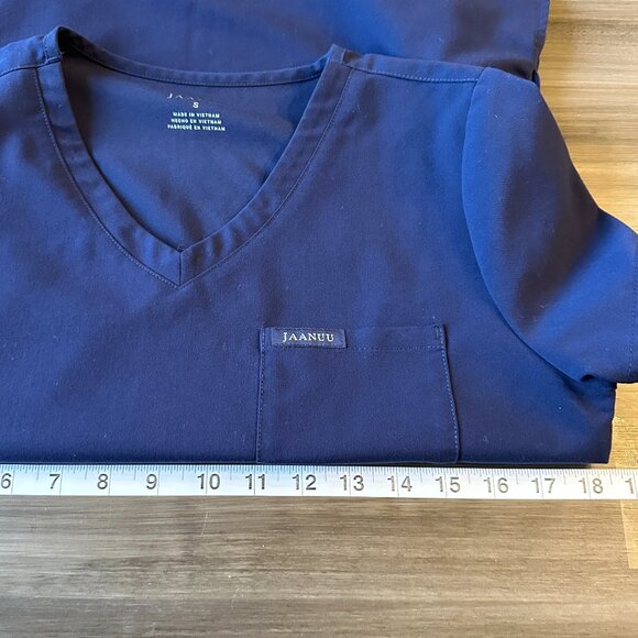 NWOT JAANUU Navy Blue Scrub Top Size Small - Picture 8 of 9